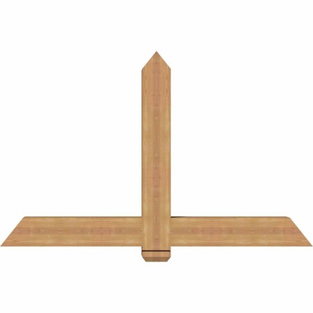 Ekena Millwork Eugene Smooth Timber Gable Bracket, Western Red Cedar, 60"W x 38"H x 5 1/2"D x 5 1/2"F, 15/12 Pitch GBW060X38X0606EUG00SWR